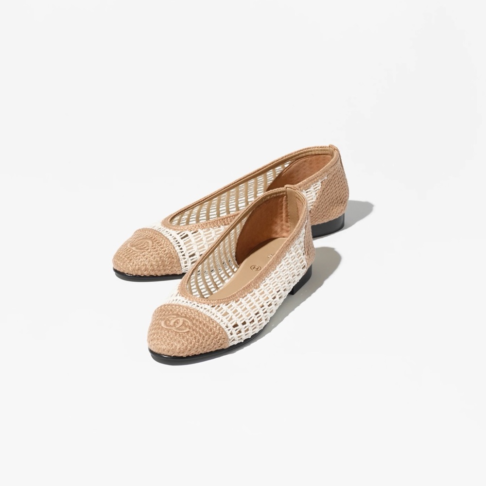 Chanel 25P Raffia White & Beige Flats | BNIB | Size 36, 36.5, 37.5 - Picture 5 of 13